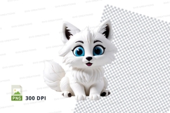 Cute white fox clipart Product Image 1