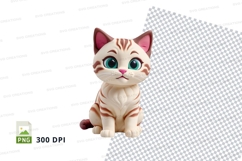 Adorable cartoon kitten clipart Product Image 1