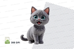 Cartoon grey kitten Product Image 1