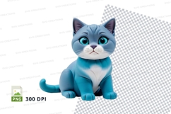 Blue cartoon cat Product Image 1