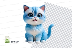 Blue cartoon cat Product Image 1