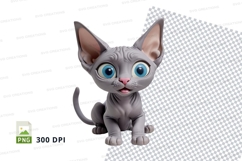 Adorable grey cat clipart Product Image 1