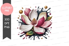Magnolia flower clipart png Product Image 1