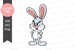 Angry cartoon rabbit clipart png Product Image 1