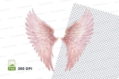 Pink angel wings clipart Product Image 1