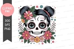 Day of the dead sugar skull girl clipart png Product Image 1