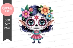 Day of the dead elfin girl clipart png Product Image 1
