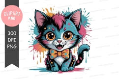 Colorful kitten clipart png Product Image 1