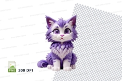 Purple and white cartoon cat Product Image 1