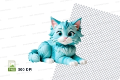 Cute blue kitten clipart Product Image 1