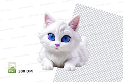 Adorable white kitten clipart Product Image 1