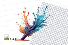 Colorful paint splash clipart Product Image 1