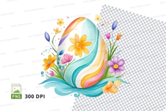 Colorful easter egg with flowers Product Image 1