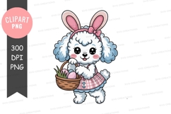 Cute easter bunny dog clipart png Product Image 1