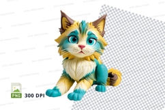 Colorful cartoon cat Product Image 1
