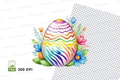 Colorful easter egg with floral background Product Image 1