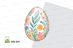 Floral easter egg clipart Product Image 1