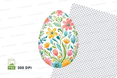 Floral easter egg clipart Product Image 1