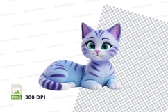 Blue and purple cartoon cat Product Image 1