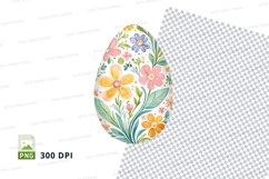 Floral easter egg clipart Product Image 1