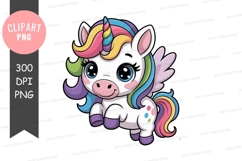 Cute cartoon unicorn clipart png Product Image 1