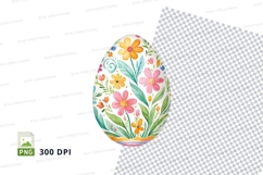 Floral easter egg clipart Product Image 1