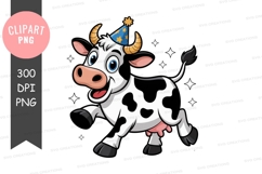 Celebrating cow clipart png Product Image 1