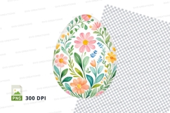 Floral easter egg clipart Product Image 1