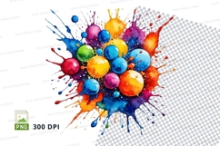 Colorful paint splatter clipart Product Image 1