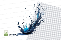 Blue liquid splash clipart Product Image 1