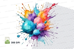 Colorful paint splatter clipart Product Image 1
