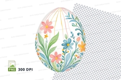 Floral easter egg clipart Product Image 1