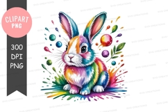Colorful bunny clipart png Product Image 1