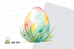 Watercolor easter egg with flowers Product Image 1