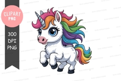 Colorful unicorn clipart png Product Image 1