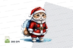 Santa cat clipart Product Image 1