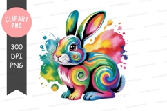 Colorful bunny clipart png Product Image 1