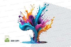 Colorful paint splatter tree Product Image 1