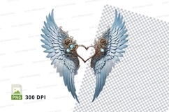 Steampunk angel wings with heart Product Image 1