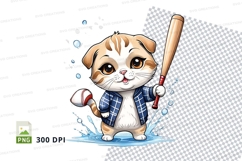Baseball playing cat Product Image 1