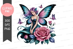 Enchanted fairy with butterflies and roses Product Image 1