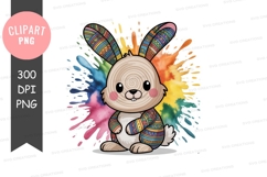 Colorful bunny rabbit clipart png Product Image 1