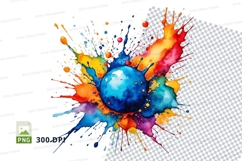 Colorful globe splash Product Image 1