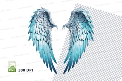 Blue angel wings clipart Product Image 1