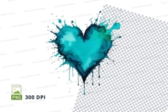 Blue paint splash heart Product Image 1