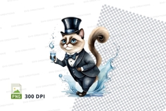 Elegant cat in top hat and tuxedo Product Image 1