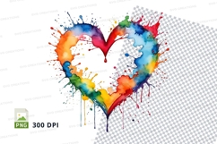 Rainbow heart clipart Product Image 1
