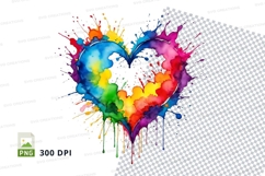 Rainbow heart clipart Product Image 1