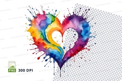 Rainbow heart clipart Product Image 1