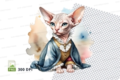 Elegant sphynx cat in historical attire Product Image 1